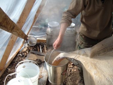 Pouring the Syrup from the Syrup Pan