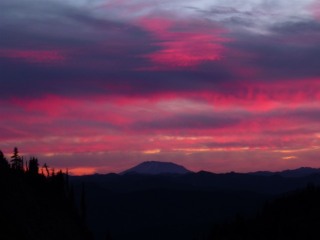 Mt. St. Helens at sunset from the PCT